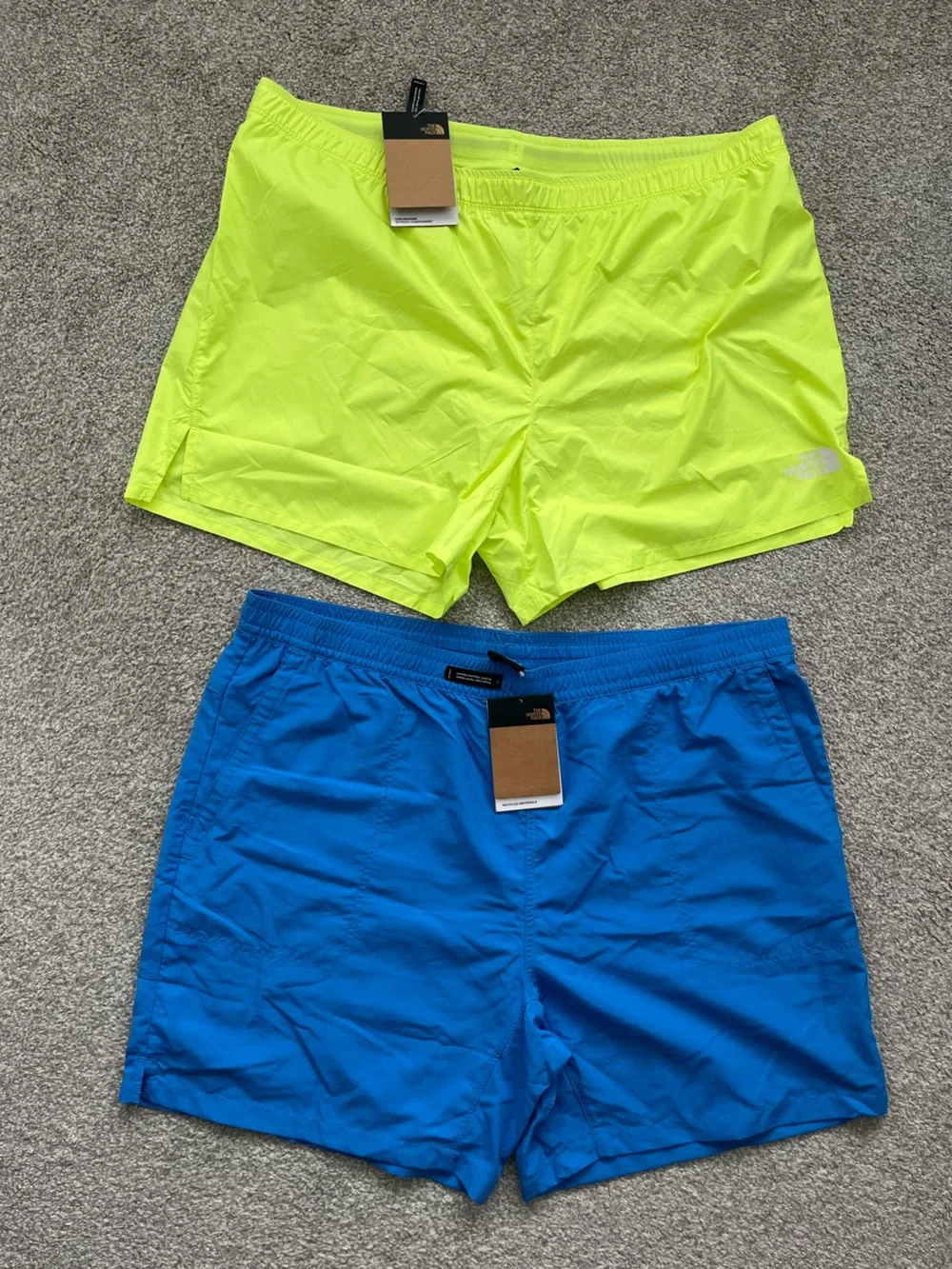 NWT The North Face Blue and Yellow Activewear Shorts and Swim Trunks Size XXL